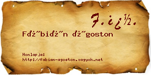Fábián Ágoston névjegykártya