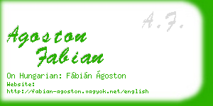 agoston fabian business card